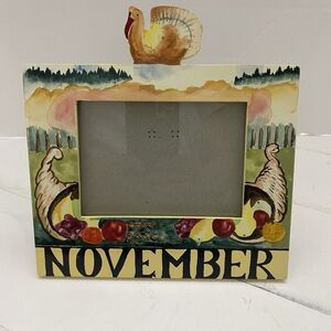 Vtg Exposures Hand Painted "November" Months of the Year 4X6 Picture Frame